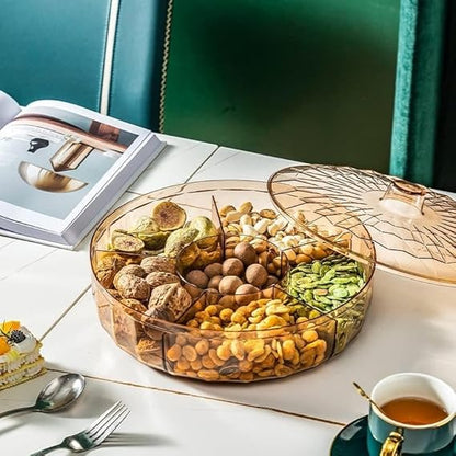 Fruit Division Plate Dessert Plate for Living Room with Dry Meal Storage Tray Nut Box Serving Tray