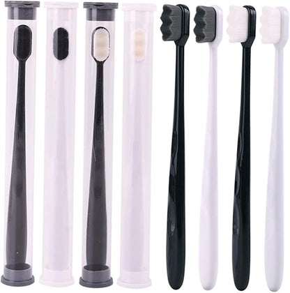 PACK OF 4  Ultra-Soft Nano Toothbrushes for Sensitive Teeth & Gums - Gentle Deep Clean, Manual Oral Care Brushes for Adults, Daily Use