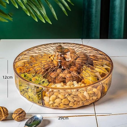 Fruit Division Plate Dessert Plate for Living Room with Dry Meal Storage Tray Nut Box Serving Tray