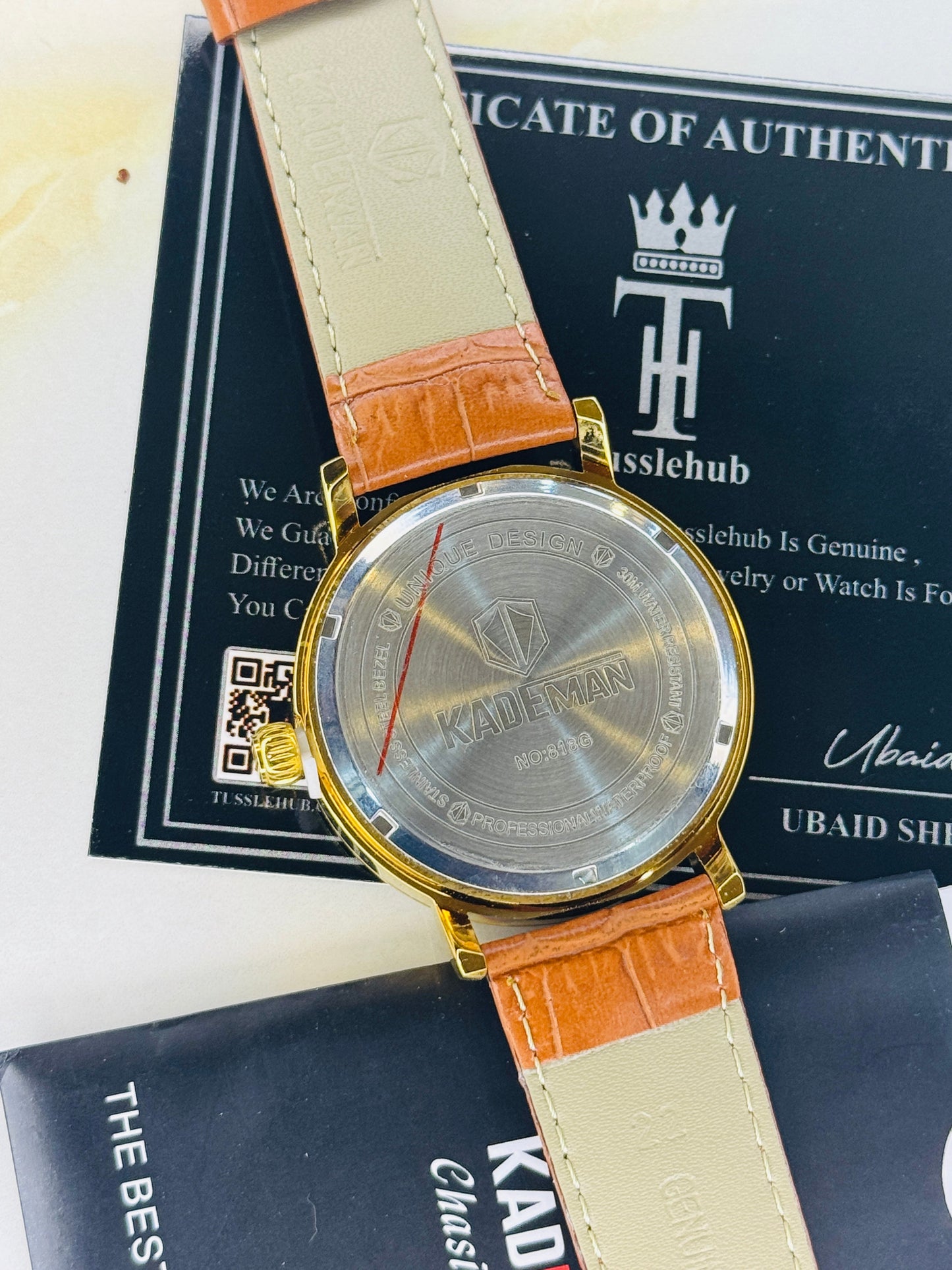Kademan Brown Gold Trio Chronograph Watch