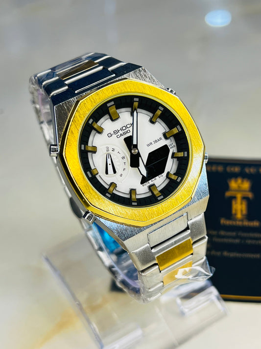 Two Tone G-shock World Time Watch