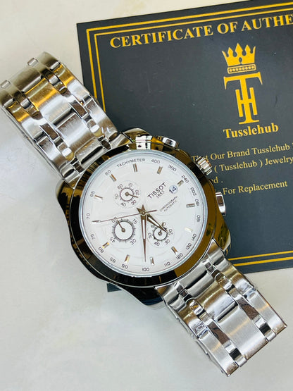 Silver White 1853 Chain Strap Chronograph Watch