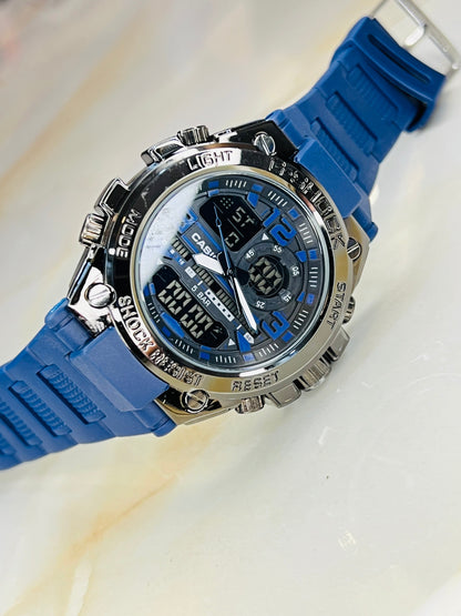 Navy Strap Digital Metal Body Sports Watch
