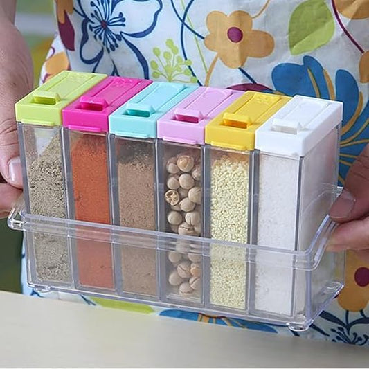 6 Pcs Portable camping seasoning salt kits, spice jars