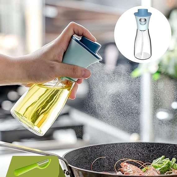 Versatile Glass Oil Sprayer for Cooking, Transparent Oil Spray Bottle for Cooking, Baking, Roasting, Grilling,Salad