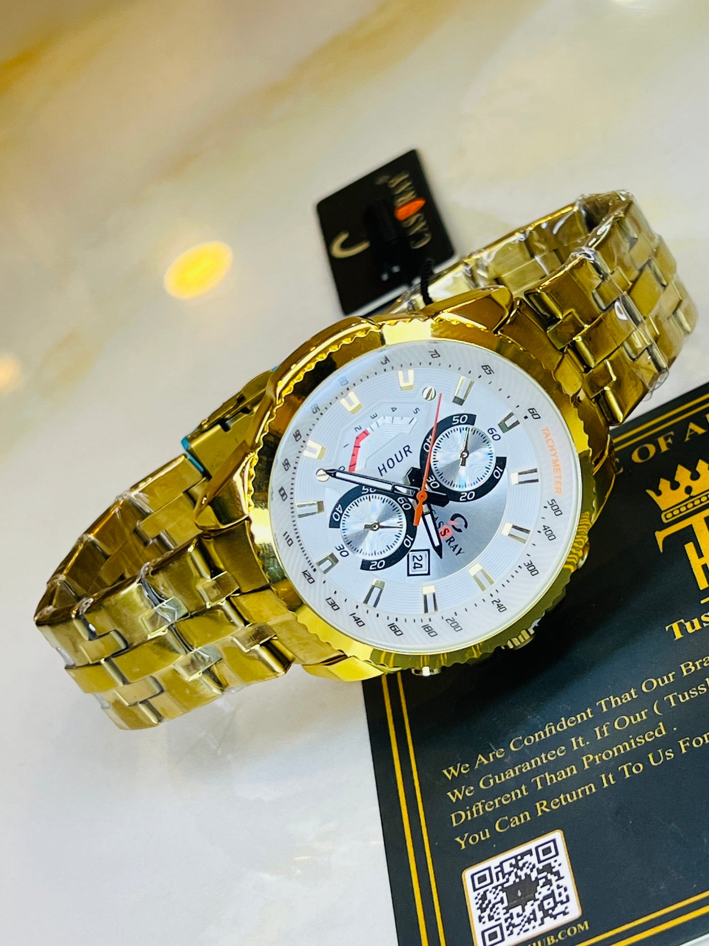 Gold White Cassray Watch