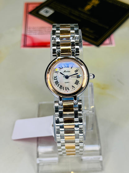 Rose Gold Silver Meibin Watch For Her