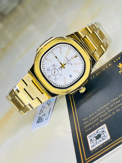 Gold White Martyn Nautilus Watch