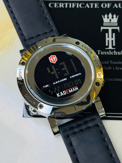 Kademan Black Silver Digital Watch