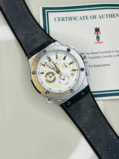 Ash Grey Chronograph Dial Hubl*t Watch