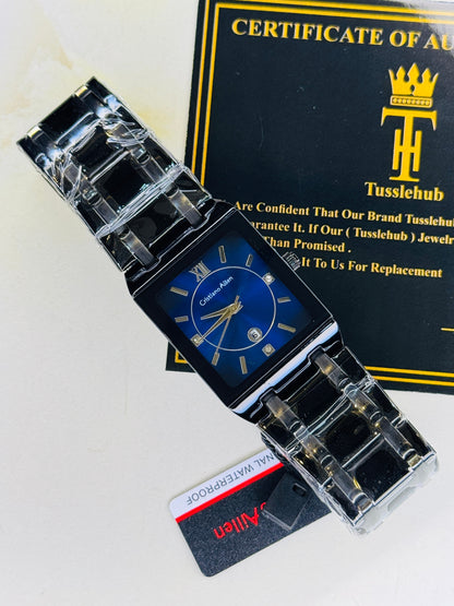 Cristiano Aillen Black Sapphire Square Watch