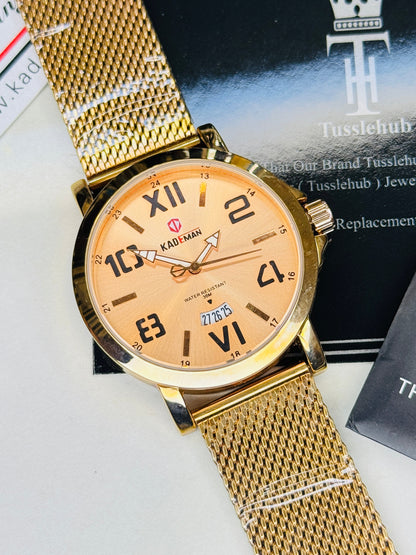 Kademan Rose Gold  Mesh Premium Watch