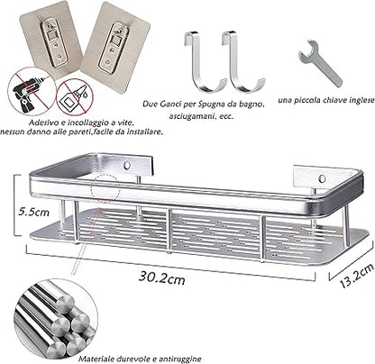 Rectangular stainless steel shelf