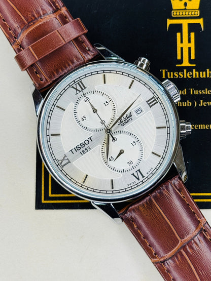 Le Lode Brown Leather Chronograph Dial Tissot Watch