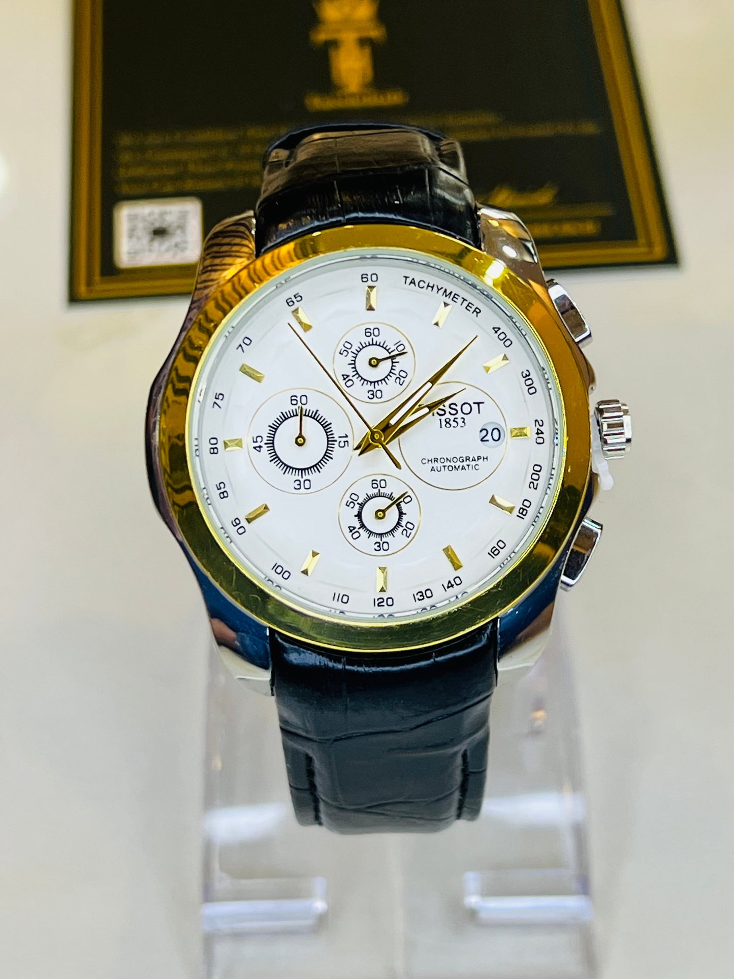 Black White Two Tone Tissot 1853  Special Edition Chronograph Watch