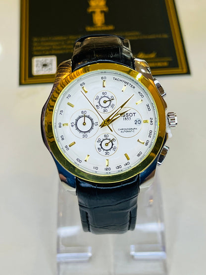 Black White Two Tone Tissot 1853  Special Edition Chronograph Watch