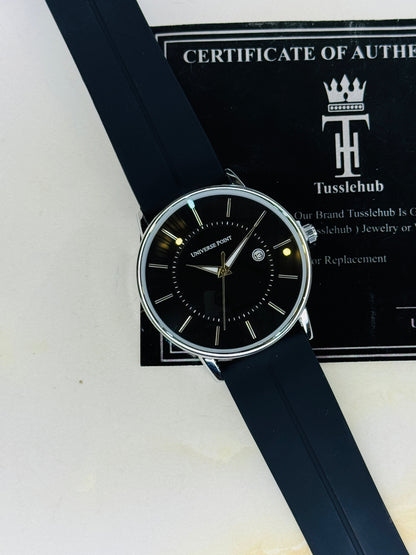 Model A Black Silver Slim Balloon Universe Point Watch
