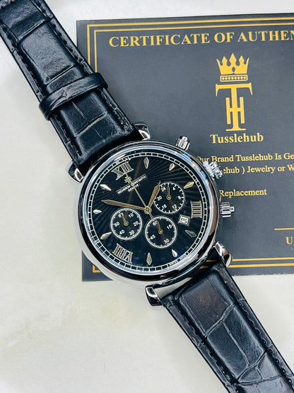 Constantin Black Silver Chronograph Watch