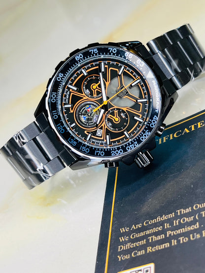 Tag Heur Black Orange Chronograph Watch