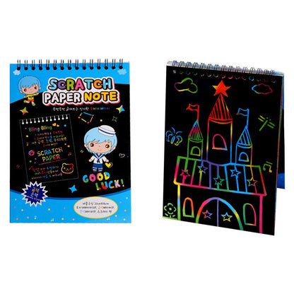 A6 Medium Scratch Note Pad Book With Wooden Stick