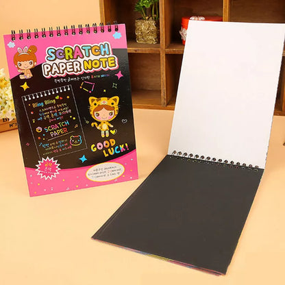 A6 Medium Scratch Note Pad Book With Wooden Stick