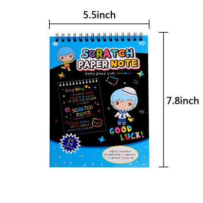 A6 Medium Scratch Note Pad Book With Wooden Stick