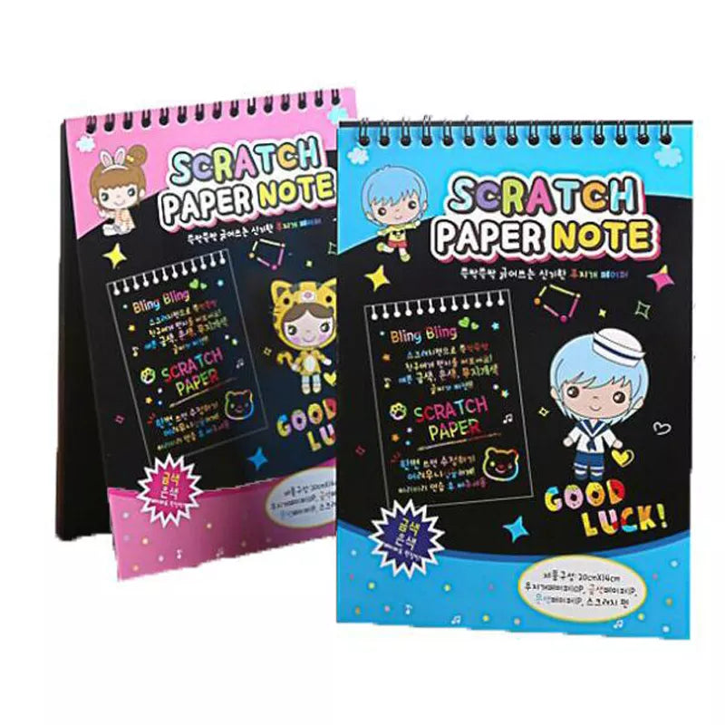 A6 Medium Scratch Note Pad Book With Wooden Stick