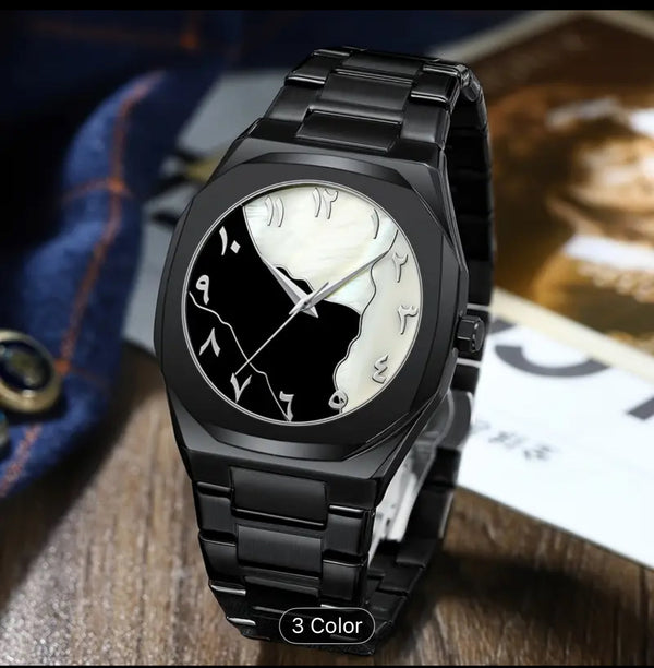 Black Arabic Stone Dial Aura Watch
