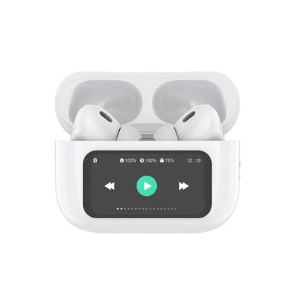 White A9 Pro Airpods  ANC/ENC Touch Screen Display Wireless Earbuds