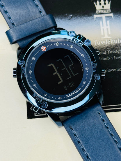 Kademan Tungsten Blue Digital Watch