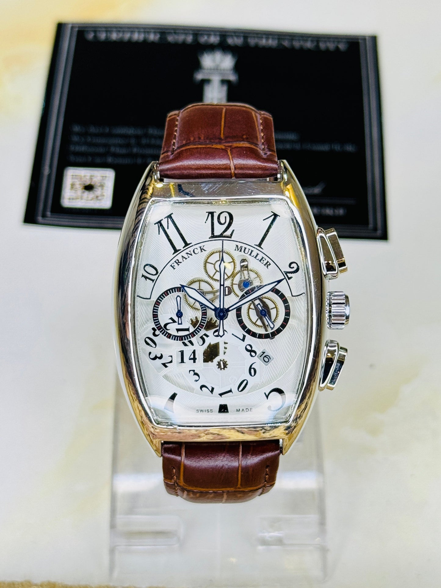 Frank Muller Brown Silver White Chronograph Dial Watch