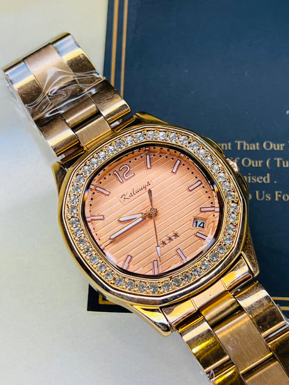 Rose Gold Nautilus Zircons Kaluuya Watch For Her