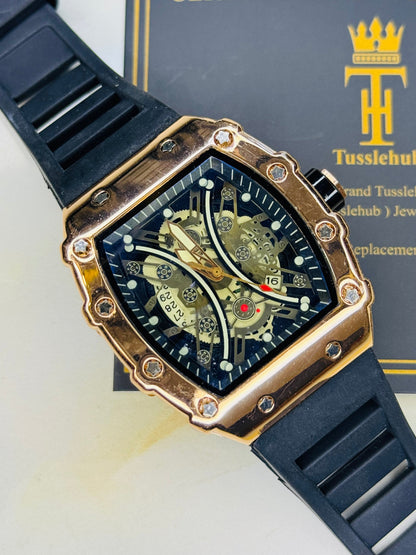 Black Rose Gold Heavy Mille Watch