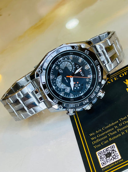 Tachy Silver Black Cassray Watch