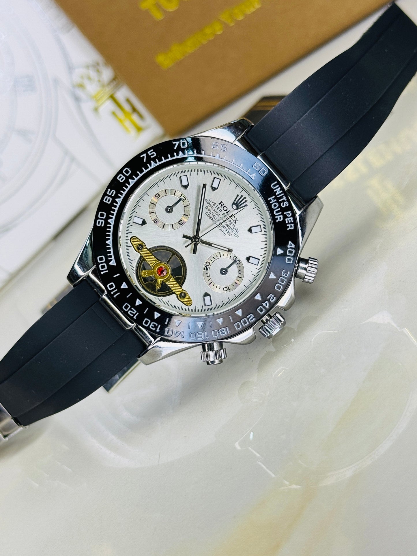 Skeleton Daytona Silver White Watch