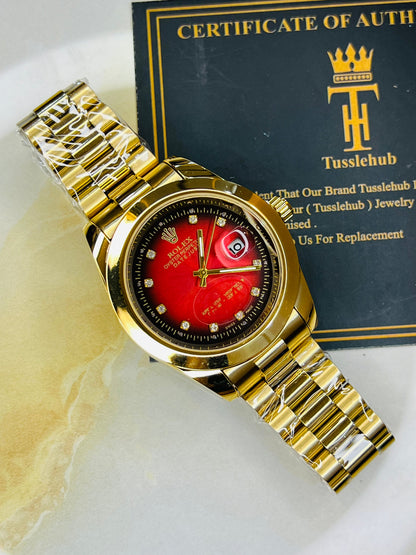Gold Blood Plain Bezel Date Just Watch