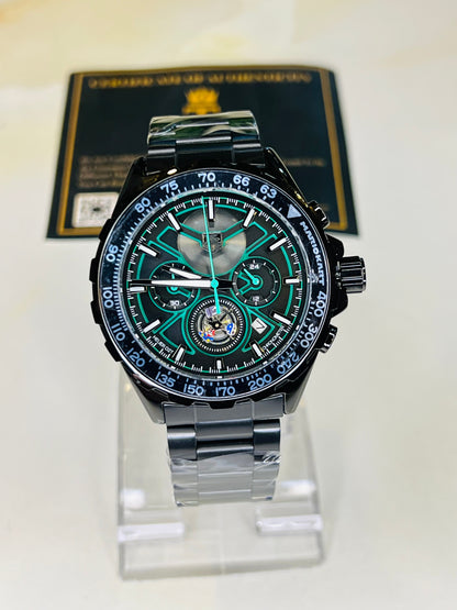 Tag Heur Black Green Chronograph Watch