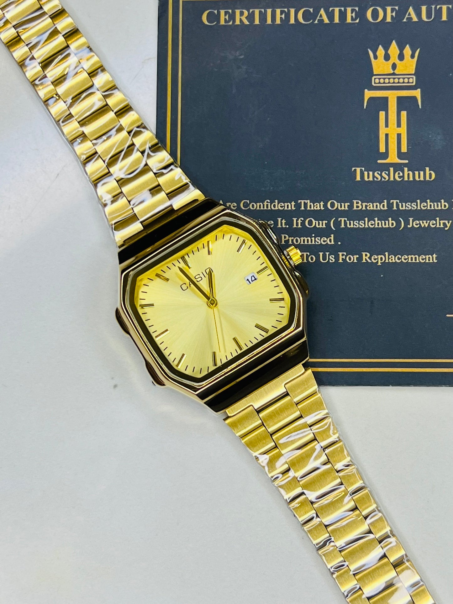 Gold Casio Wide AQ-230 Watch For Her