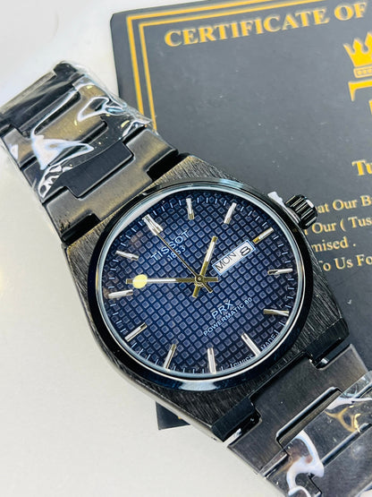 Tissot PRX Black With Deep Blue Textured Dial Watch