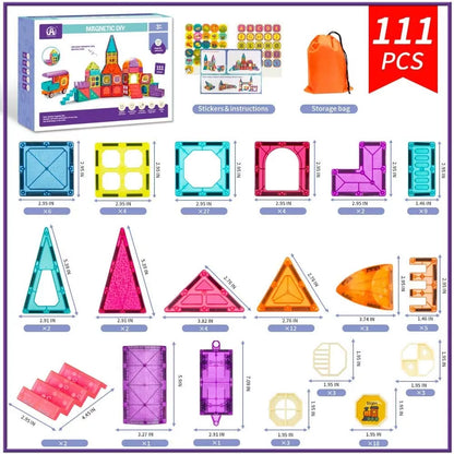 Magnetic DIY Building Blocks – 111 pieces