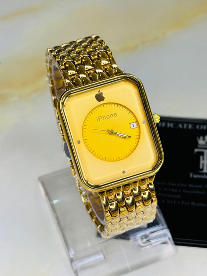 all gold apple seamer platinum watch