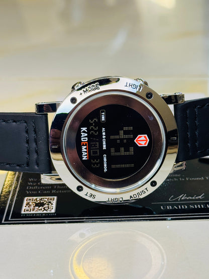 Kademan Black Silver Digital Watch