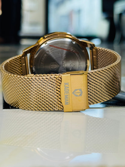 Kademan Rose Gold Mesh Chronograph Premium Watch