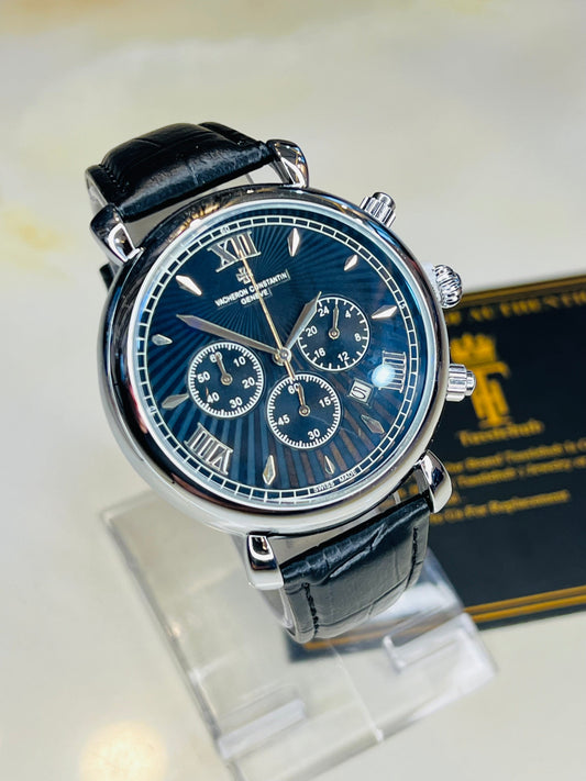 Constantin Black Silver Chronograph Watch
