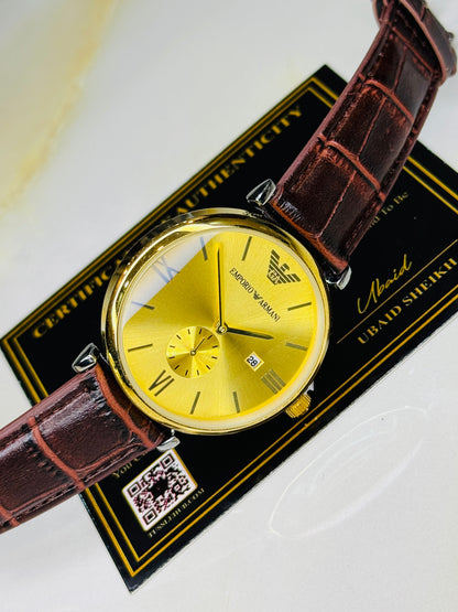 Brown Gold Emporio Down Second Watch