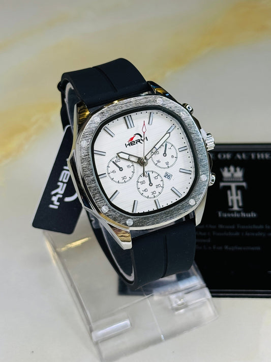 Black White Heryi Nautilus Magnet Strap Watch