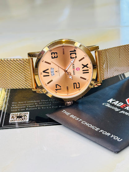 Kademan Rose Gold  Mesh Premium Watch