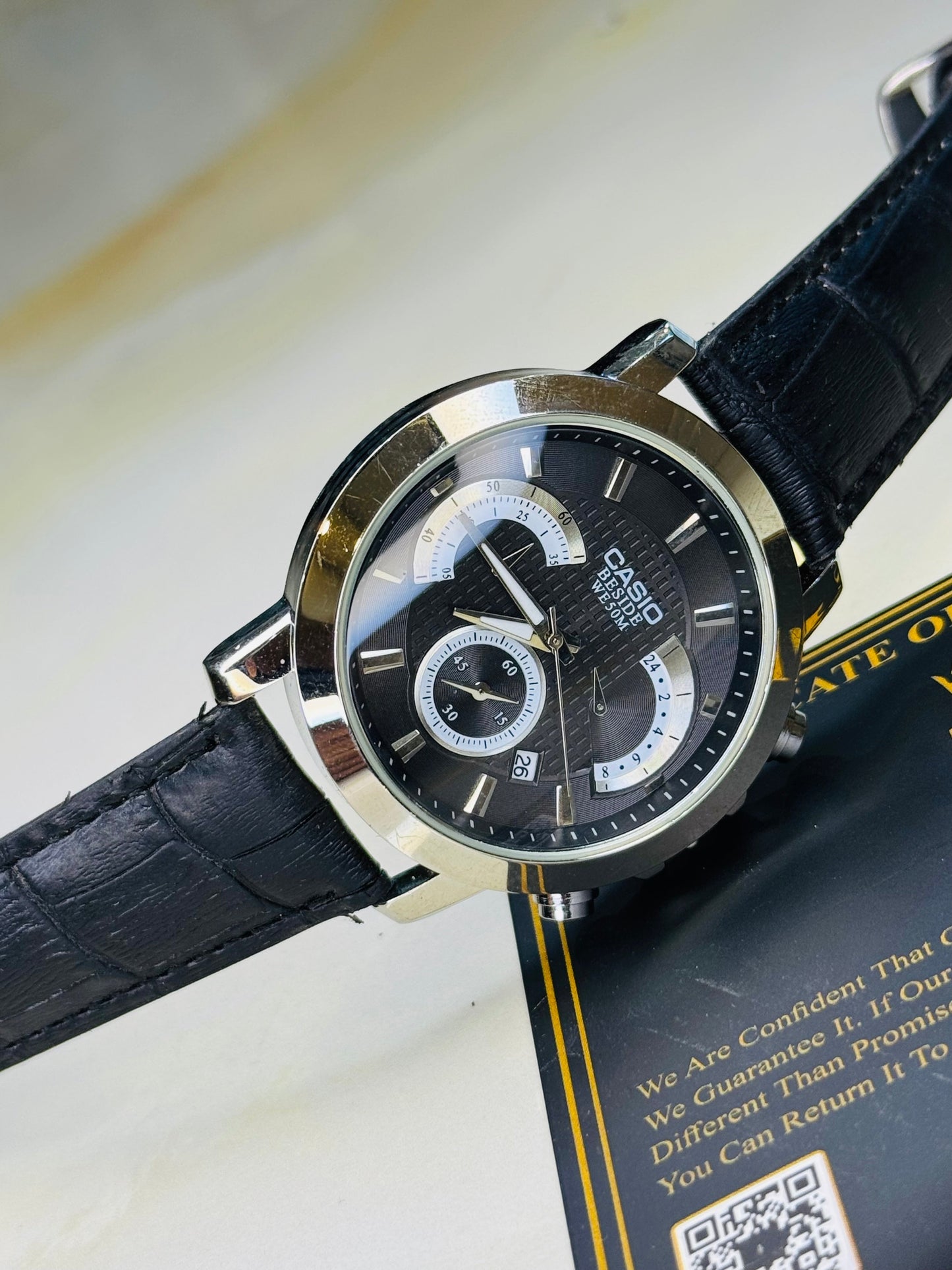 All Black Beside Chronograph Watch
