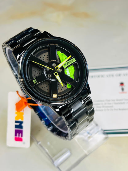 Skmei Neon Green Vossen Ace Dial Wheel Watch