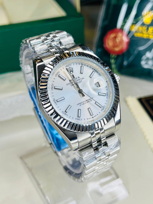 Date Just Silver White Dial Quartz Master Clone Watch
